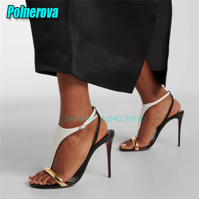 Summer New Clip Toe Stiletto Sandals for Women Mixed Colors Strap Ankle Buckle High Heels Brand Designer Party Runway Shoes
