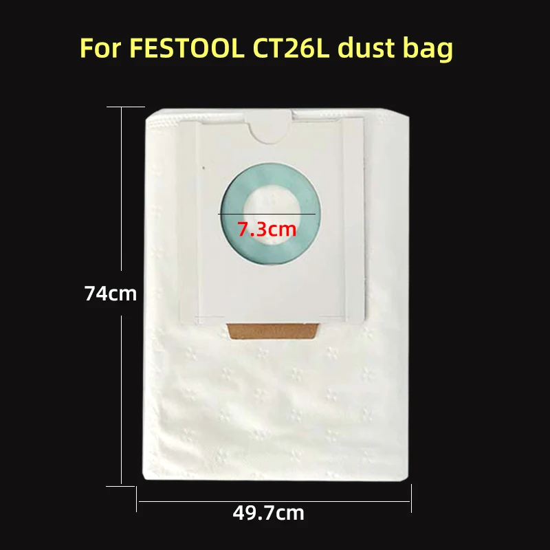 Fecleaner filtre torbası elektrikli süpürge parçaları için dokunmamış toz torbası filtre torbası CT/CTM 26/36 zımpara makinesi aksesuarları