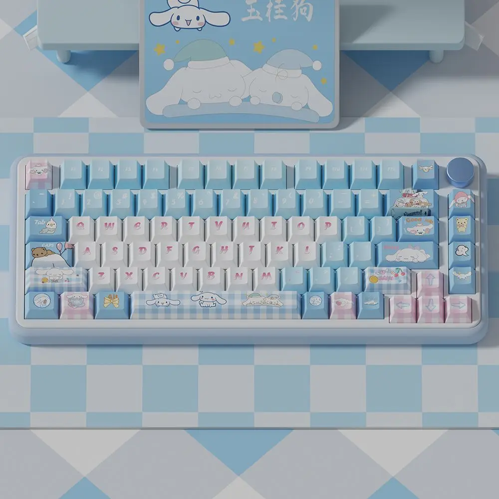 Sanrios-メカニカルキーボード,pbt,カスタマイズ,カスタム,かわいいスイッチ,漫画のテーマのキーボードキャップ