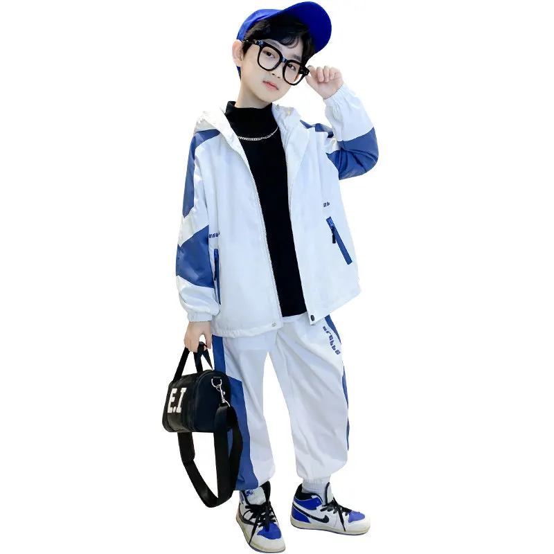 

Spring Autumn Teen Boys Clothing Set Hoodies jacket+Casual pants 2pcs Kids School Sportwear Tracksuit Loose child Outfits Suit