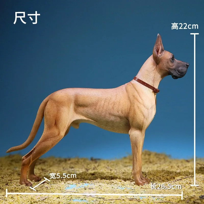 JXK 1/6 Maßstab Simulations-Haustier-Modell Deutscher Dogge Tierfigur aus Harz für 12-Zoll-Spielfiguren als Schreibtisch-Dekoration