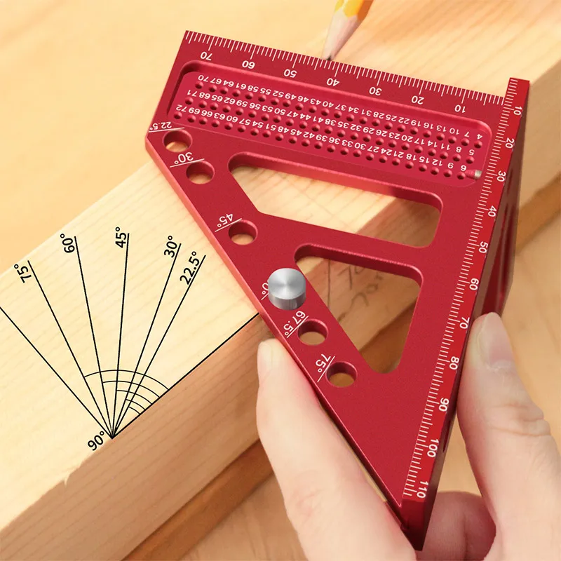 

Woodworking Square Protractor Aluminum Alloy Miter Triangle Ruler High Precision Layout Measuring Tool For Engineer Carpenter