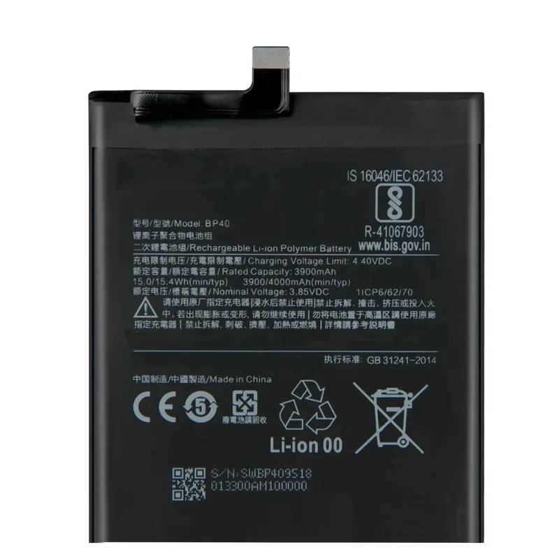 2024 Production Replacement Battery BP41 BP40 For Xiaomi Redmi K20 Pro Mi 9T Pro Mi9T Redmi K20Pro Premium Rechargeable Battery