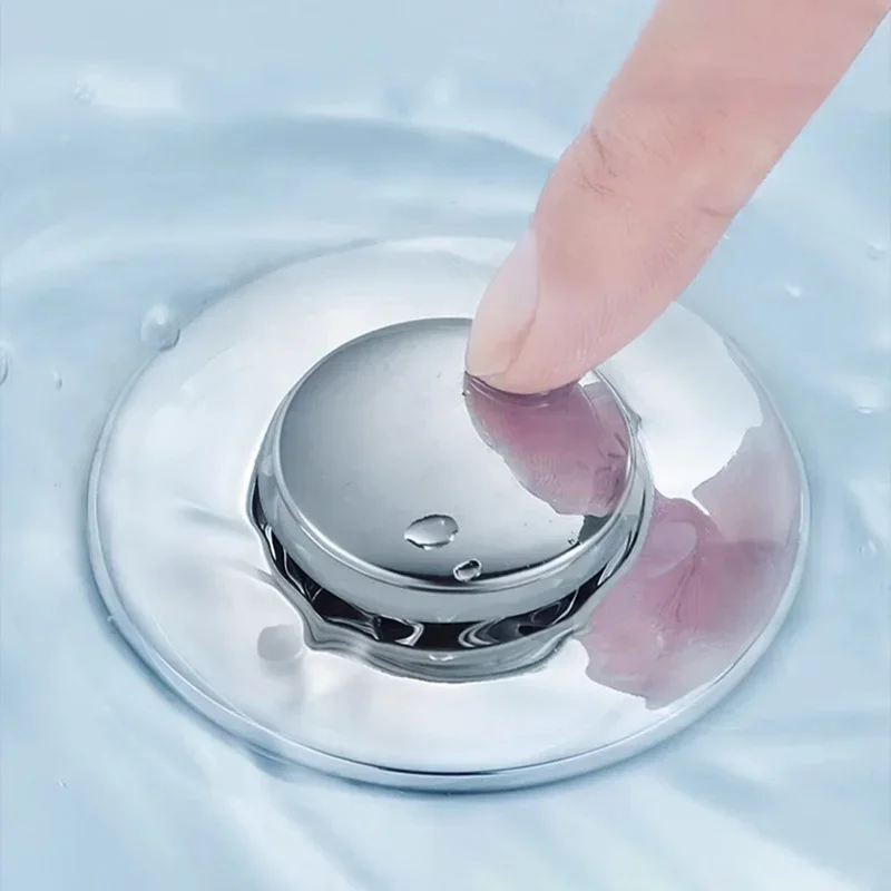 Long Pop-Up Sink Drain Filter Bathroom Basin Plug Stopper Hair Catcher Sink Strainer Kitchen Press Bounce Wash Basin Accessories