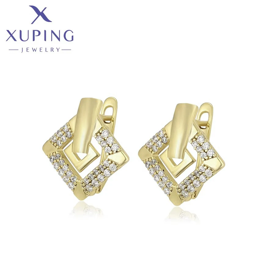 Xuping Schmuck Mode Neuerscheinung Kupferlegierung Goldfarben Creolen für Damen Party Geschenk X000021873 – Detail 11