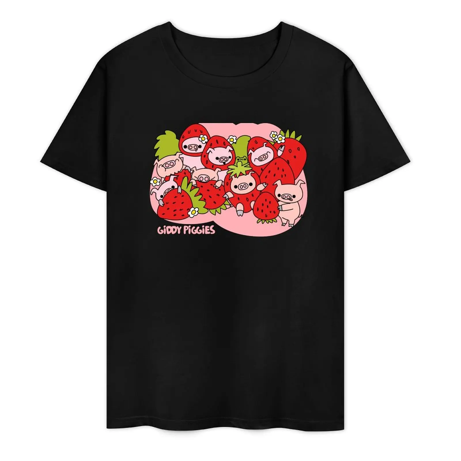 Giddy Piggies Strawberry Craze T-Shirt oversized anime vintage anime shirt tshirts for men