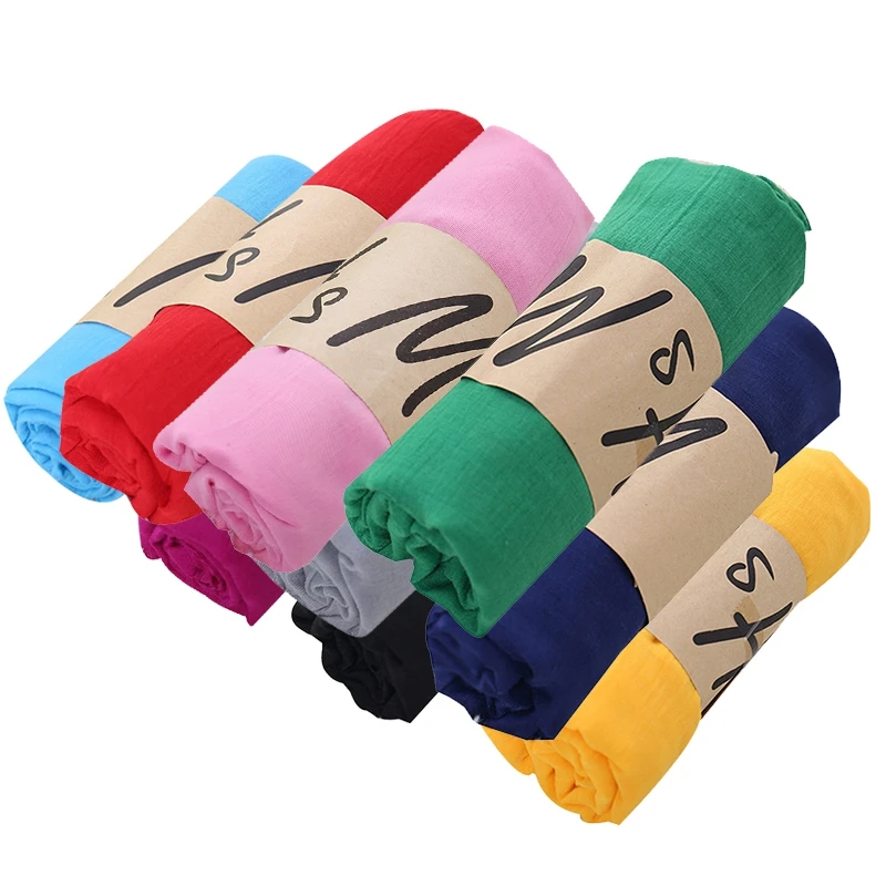 Effen kleur snoep kleur katoenen hoofdband dames cadeau mooie sjaal wilde schaduw strandlaken sjaal