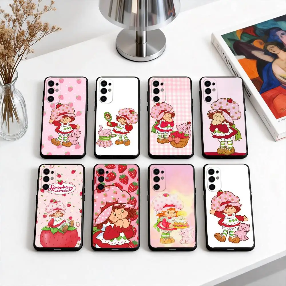 

Cute S-Strawberry S-Shortcake GIRL Phone Case For Samsung S25,S24,S21,S22,S23,S30,Ultra,S20,Plus,Fe,Lite,Note,10,Black Cover
