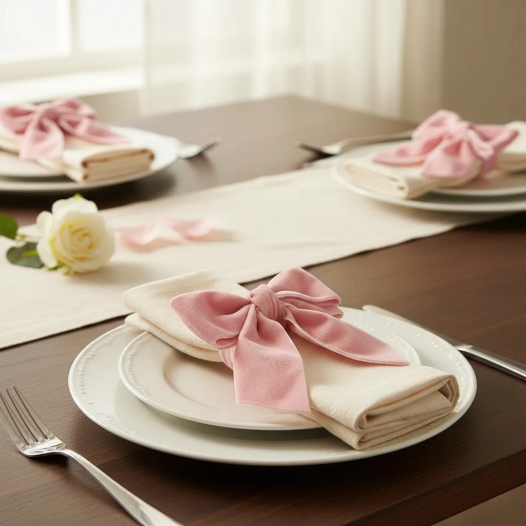 Elegant Red Bow Metal Napkin Rings Durable Holders Ideal for Holiday Celebration Wedding Dinner Table Party and Everyday Use