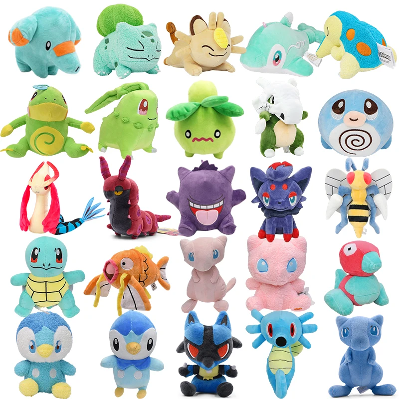 Poekomon Piplup Milotic Zorua Beedrill Stuffed Anime Plush Toys Kawaii Cyndaquil Smoliv Mew Bulbasaur Horsea Peluche Dolls Gifts