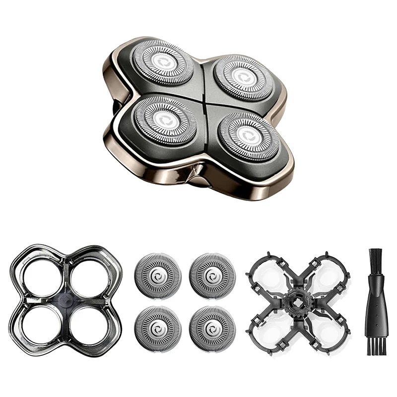 Shaver Replacment Heads 4 Dual Track Heads Floating Replacement Blades Compatible for Skull Pitbull Butterfly Kiss PRO and Palm