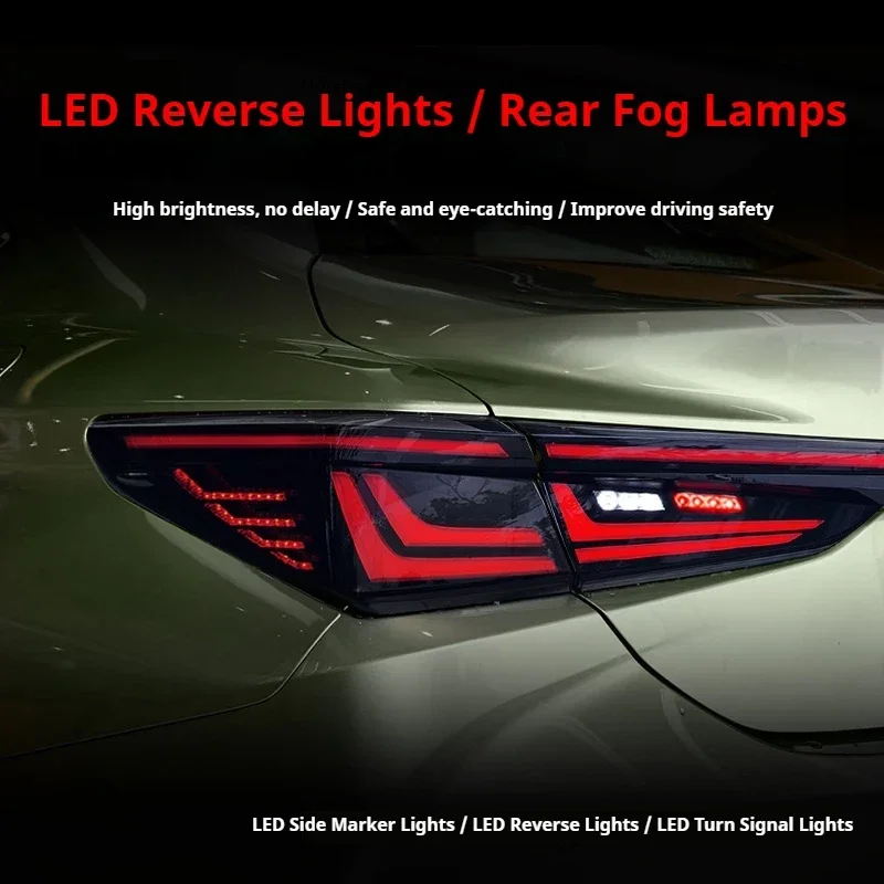 

Задние фонари FT для Lexus ES 2019-2025 ES350: Светодиодные задние фонари с динамическим сигналом поворота, сквозные фонари в сборе