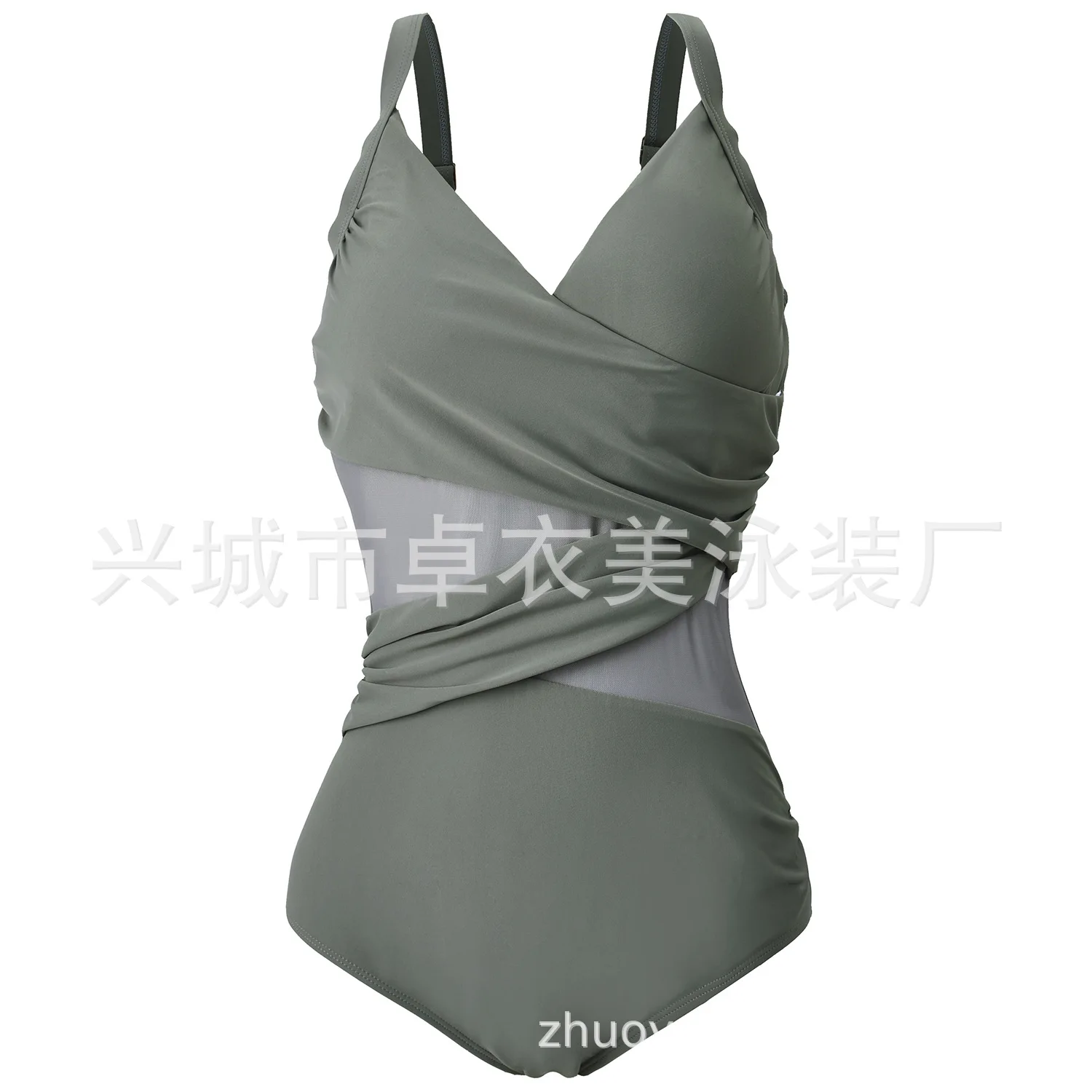 Retro Mesh One-Piece Swimsuit For Women Sexy Tie-Front Cutout Bathing Suit With Adjustable Straps And Sheer Elegant Brazilian On