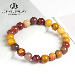 JD Factory Price Natural Stone Mookaite Round Beads Bracelet Strand 4 6 8 10 12MM Pick Size Colorful Jewelry For Women