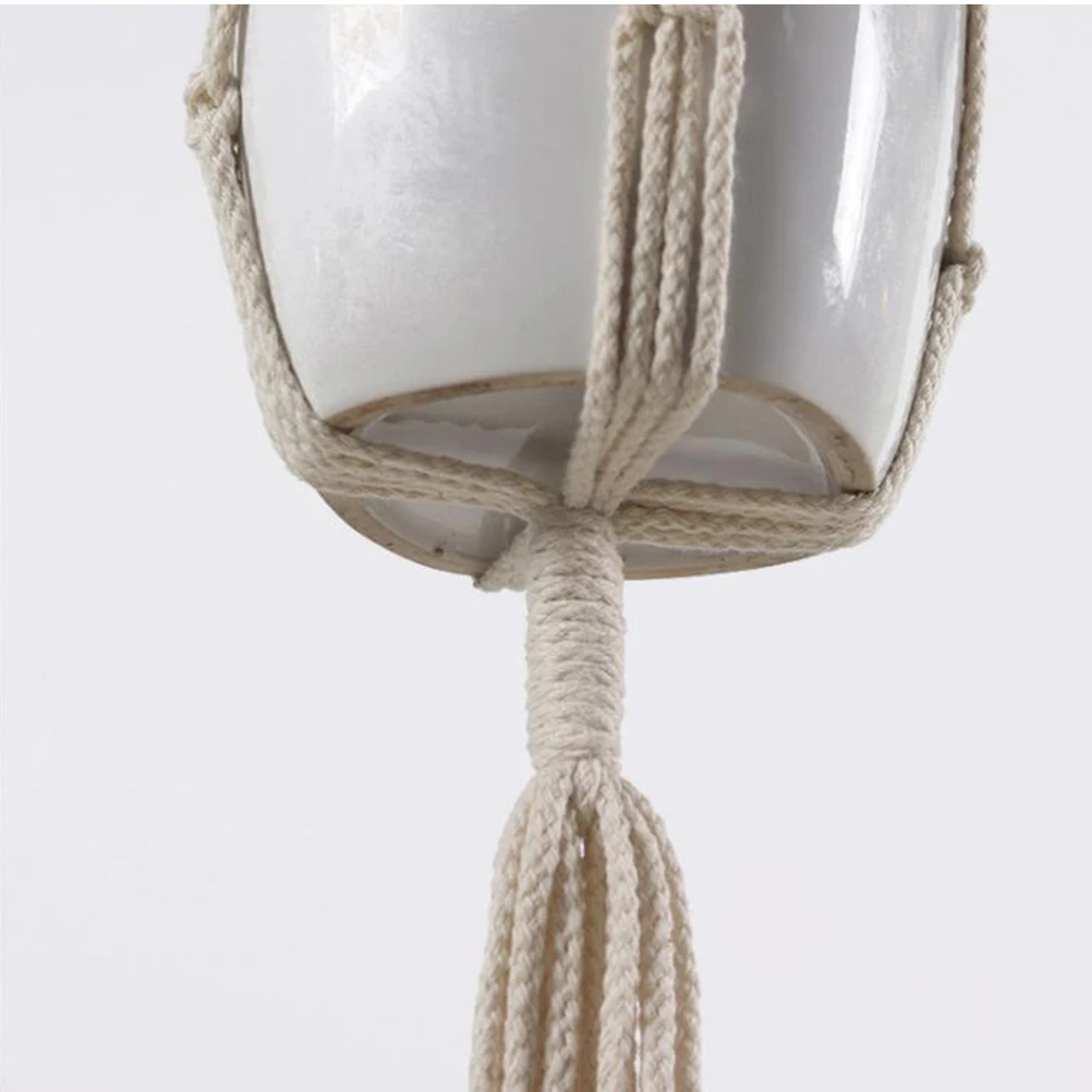 

3 Pcs Crochet Flower Planter Indoor Plants Hanging Pot Flowerpot Net Handmade Cotton Hanger Pots Holder