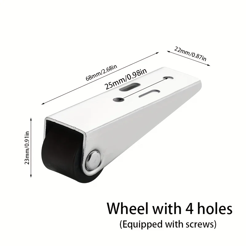 4-Piece Universal Bottom Rollers for Sliding Doors - Anti-Drop Hanging Door Wheels with Multi-Function Base