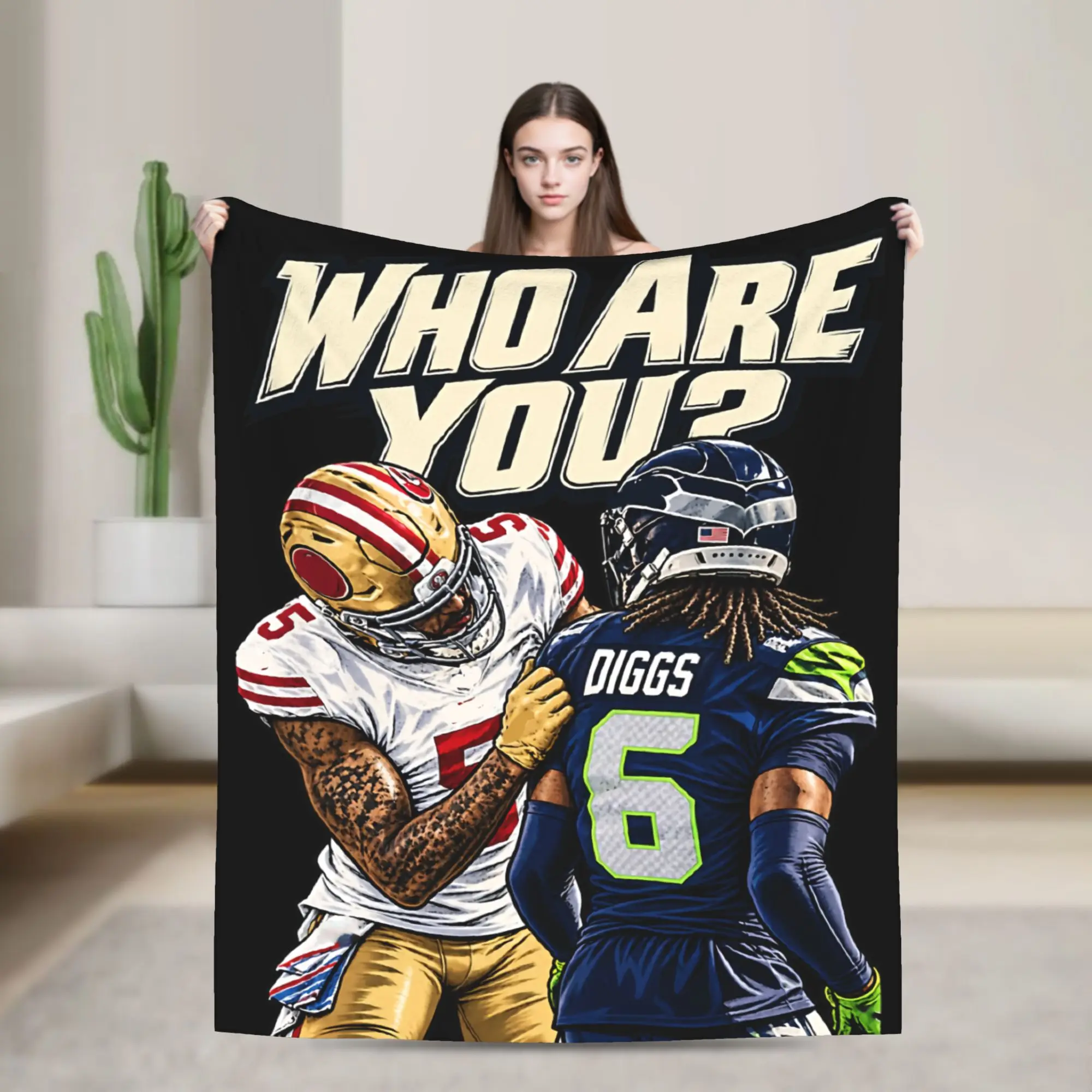 Mike Evans Rugby Who Are You Flannel Blankets  Fashion Throw Blankets for  Sofa Bedding Lounge 200x150cm Bedspreads