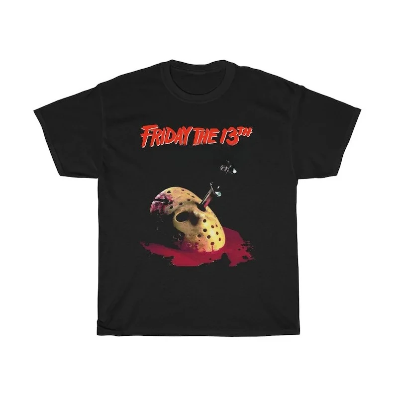 2025 الجمعة 13th فيلم قميص أسود الصيف القطن الرجال النساء تي شيرت قصير الأكمام الشارع الشهير فضفاض عادية العصرية