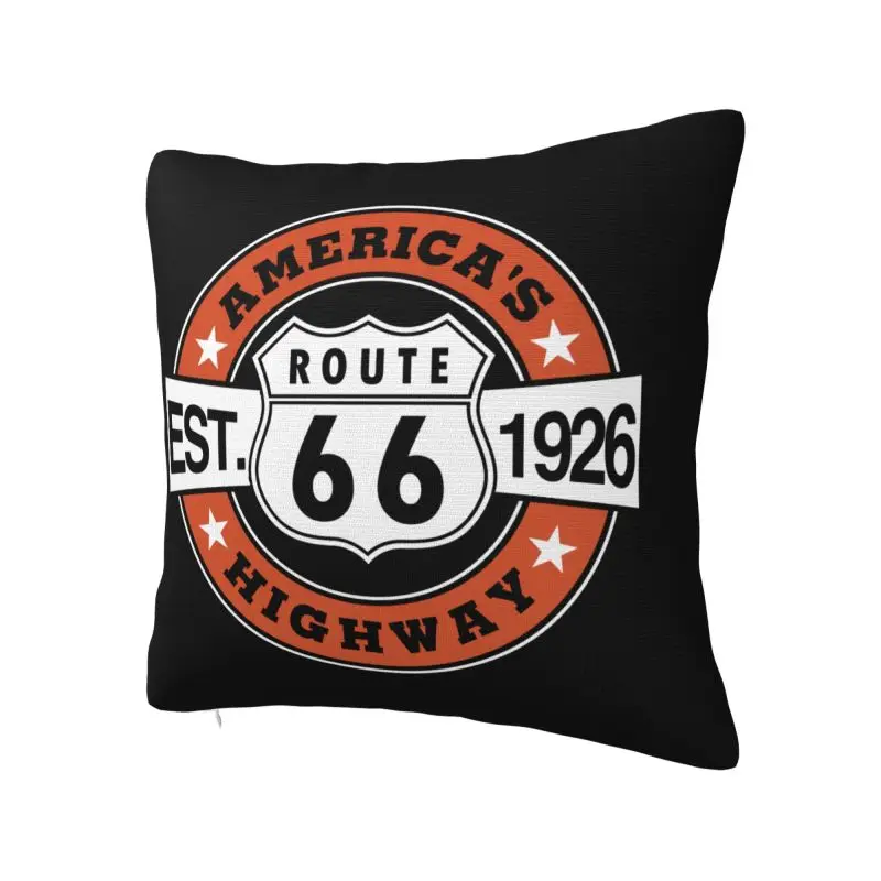 Fashion Route 66 Cushion Covers America's Highway Biker Velvet Nordic Throw Pillow Case Decoration Salon