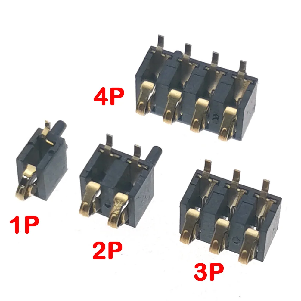 10PCS 1P 2P 3P 4P Battery Base 2.5 Pitch 1 2 3 4 Pin Gold Plated Spring Male Contact Power Charging Connector Conductive Base