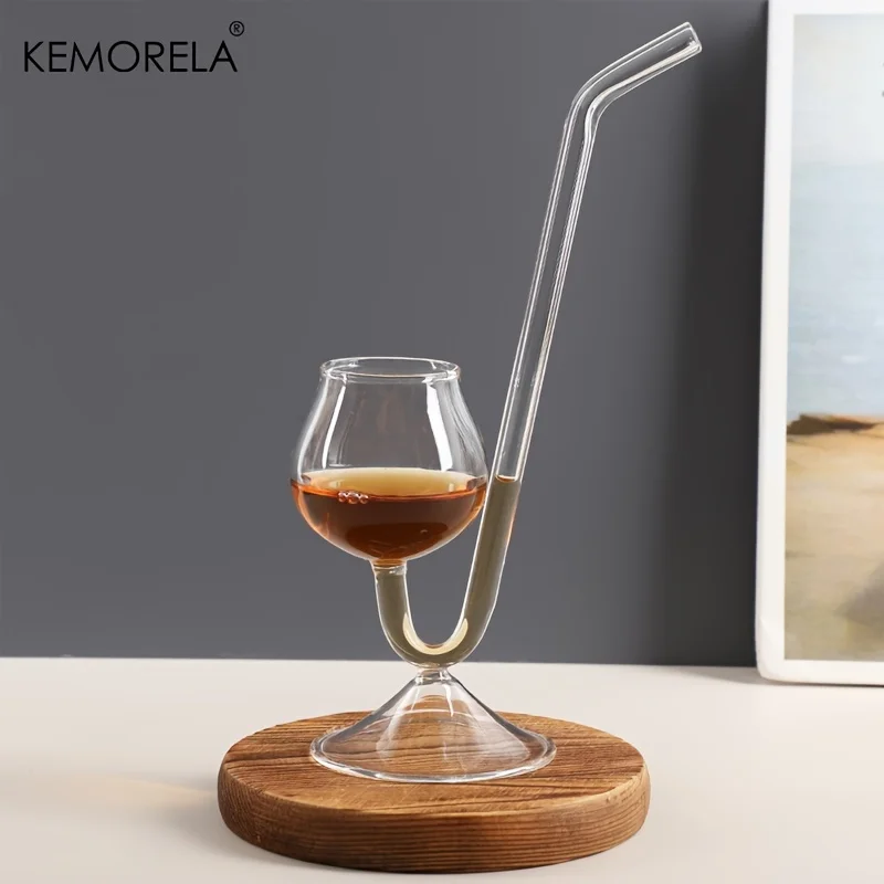 

KEMORELA Pipe Type Whiskey Glass Vampire Wine Glass Glass Material Suitable for Red Wine Glass Wine Whiskey Home Bar Party Club