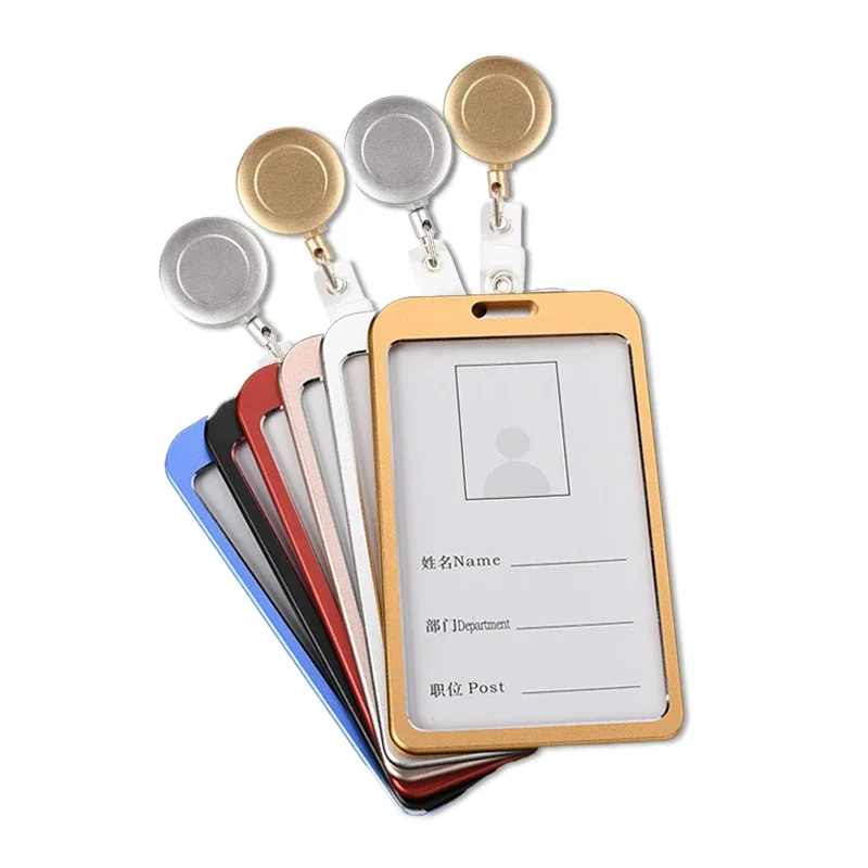 Aluminium Alloy Employee Name ID Card Cover Metal Work Identity Badge ID Business Case Credit Card Holder Wallet Case