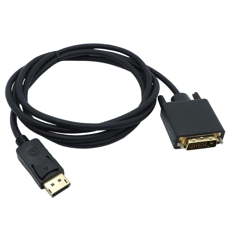 DP to DVI Cable Gold Pluged DisplayPort to 24+1 DVI-D Male/Male Adapter DP to DVI Converter For PC DVD HDVT 1.8M