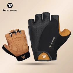 WEST BIKING MTB Cycling Fingerless Gloves Shockproof Breathable Road Bike Gloves Half Finger Men Women Outdoor Sports Gloves