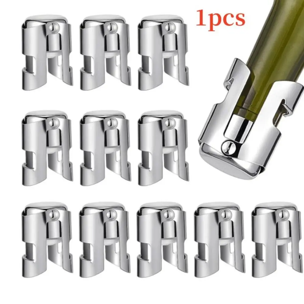 Champagne Stopper Stainless Steel Champagne Bottle Sealer Sparkling Wine Bottle Plug Sealer Leak-Proof Bubble Sealing Bottle Cap