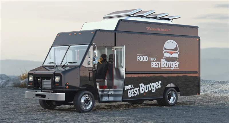 Carrinho de comida rápida para cachorro-quente móvel personalizado com equipamento de cozinha completo, churrasqueira elétrica de rua, reboque de comida para venda