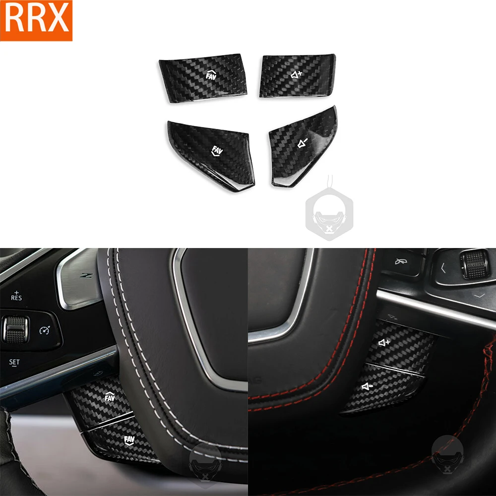 For Chevrolet Corvette C8 2020-2023 Real Dry Carbon Fiber Steering Wheel Volume Button Panel Cover Car Accessories Decoration