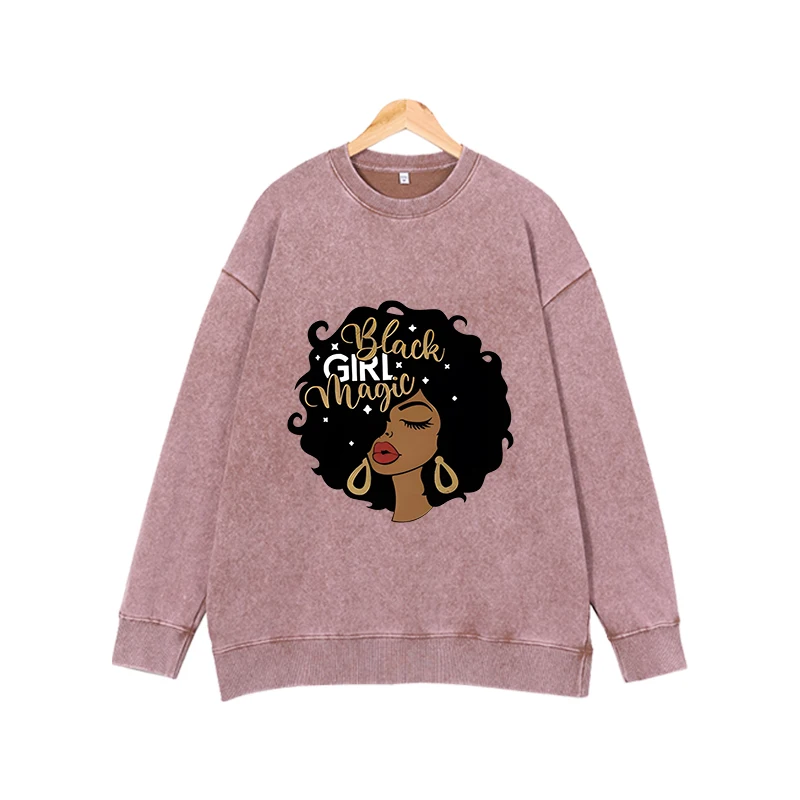 New Fashion Trendy Round Neck Hoodie Street Beautiful Girls' Hoodie Versatile Loose Casual Long Sleeve Top