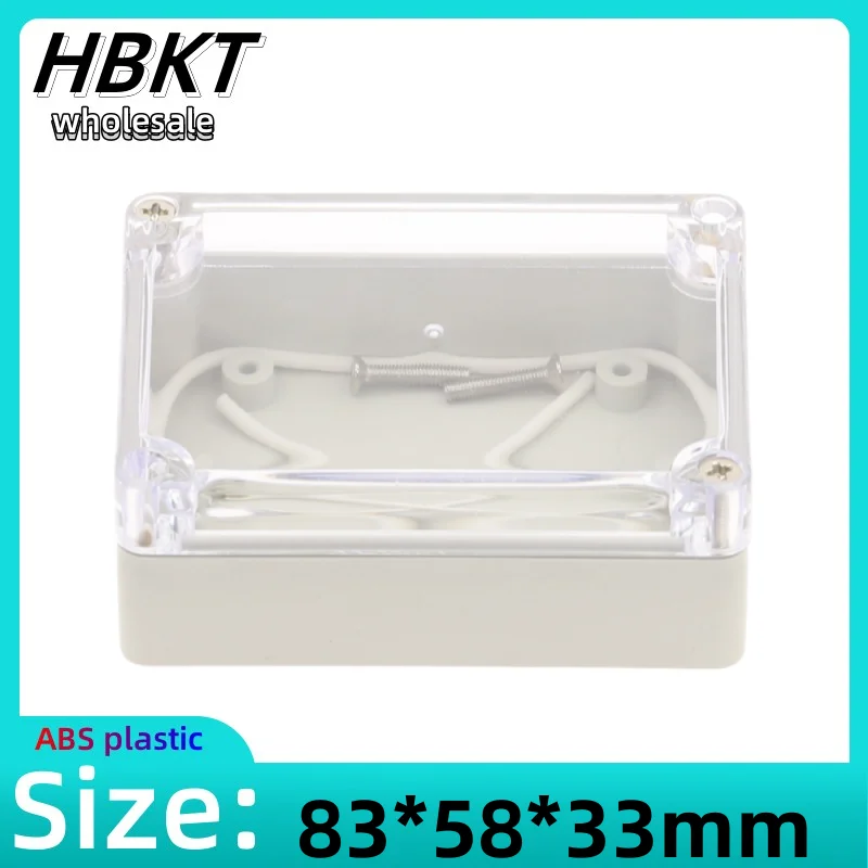 1pcs 83x58x33mm Plastic case Security power supply case Transparent instrument case Outdoor wiring waterproof box