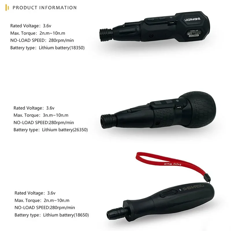 SHENHAOXU-destornillador eléctrico inalámbrico, herramienta eléctrica de 3,6 V, Mini taladro, batería de litio de 2000mah, luz Led automática y