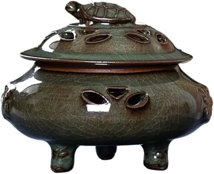 Incense Burner Ceramic Incense Burner Retro Three-Legged Aromatherapy Burner Cafe Table Decoration Backflow Incense Burner