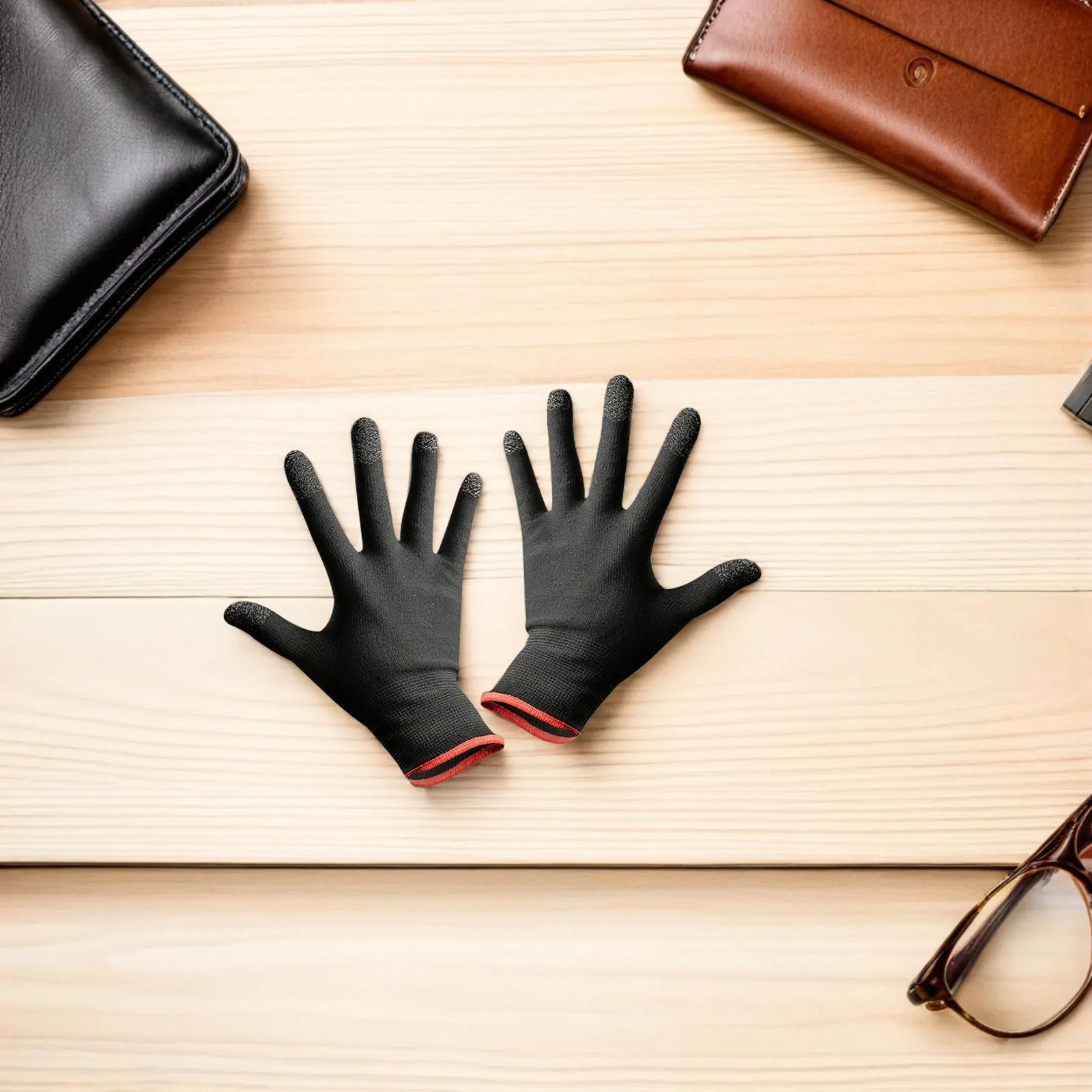 1Pair Touchscreen Game Gloves for Mobile Phone Gaming Breathable Sweat-Absorbing Non-Slip Stretch Fabric Fit Palm Perfectly
