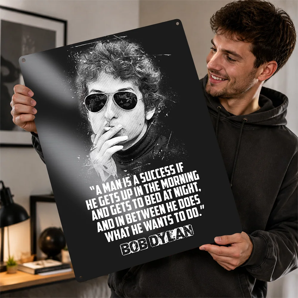 Bob Dylan Aluminum Poster Personalized Metal Sign Vivid Alternative Icon Wall Art Created For Music Rooms Or Guitar Collectors