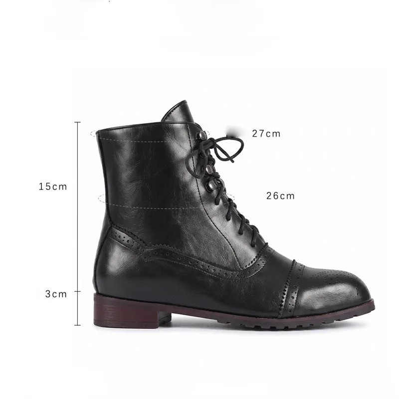 ORCHA LISA Green Ankle Boots for Men Round Toe 3cm Low Heel Lace Up Large Size 46 47 48 49 50 Casual Handmade Daily Short Botas