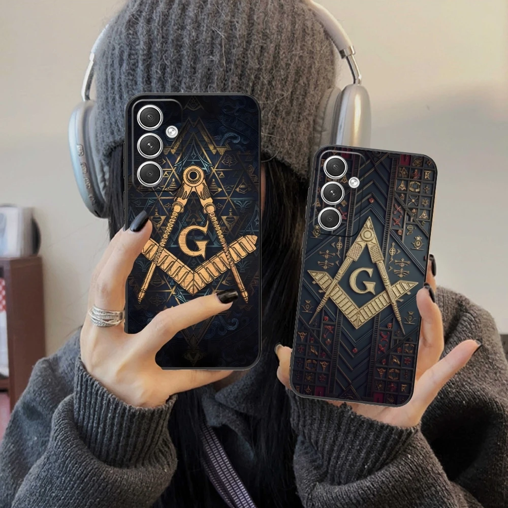 Freemason Painting Color Mobile Cell Phone Case for Samsung Galaxy S24 S23 S22 S21 S20 S10 S9 Plus FE Ultra Lite Black Cover