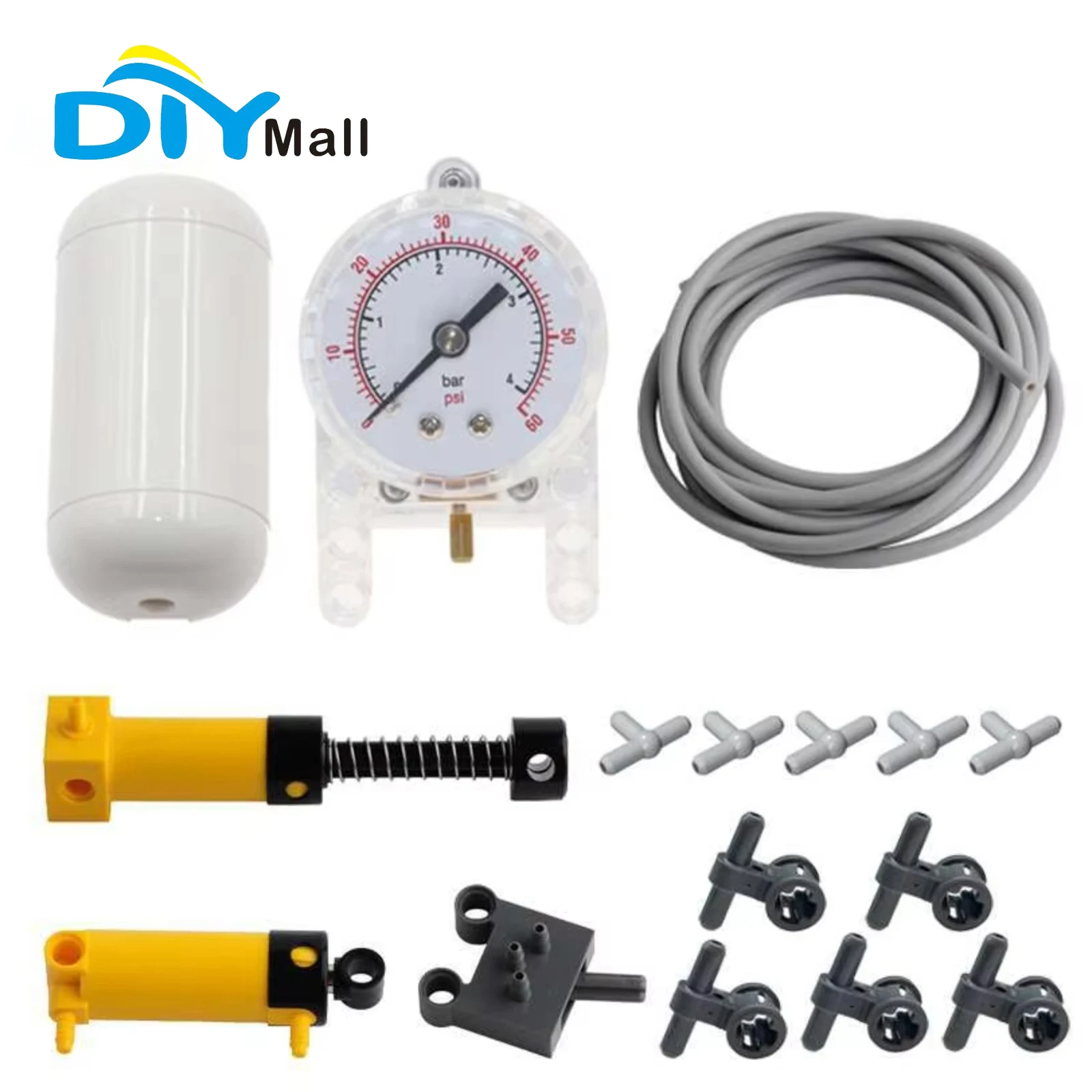 

Compatible with Legoeds 47223 Pneumatic Parts Set (16pcs) | Air Tank/Switch/Connectors | Science Learning Toys