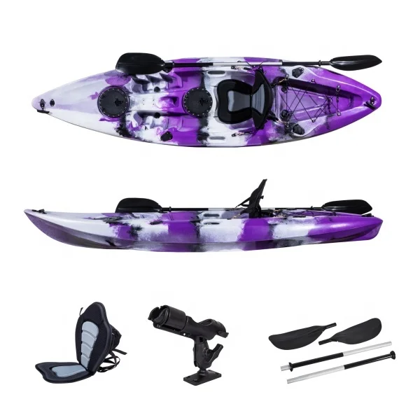 2024 One Person One Seating 9.6FT Fishing Kayak Sit On Top  Plastic Boat With Accessory