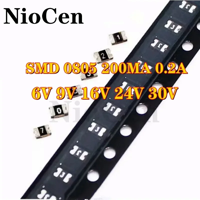 （10pcs）SMD 0805 200MA 0.2A 6V 9V 12V 16V 24V 30V 48V SMT Self Recovery Fuse
