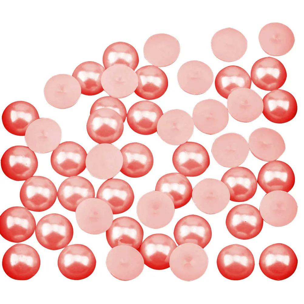 2000Pcs Pearl Beads Half Round Flat Back Mixed Colors ABS Sturdy Material for DIY Jewelry Making Craft Earring Components
