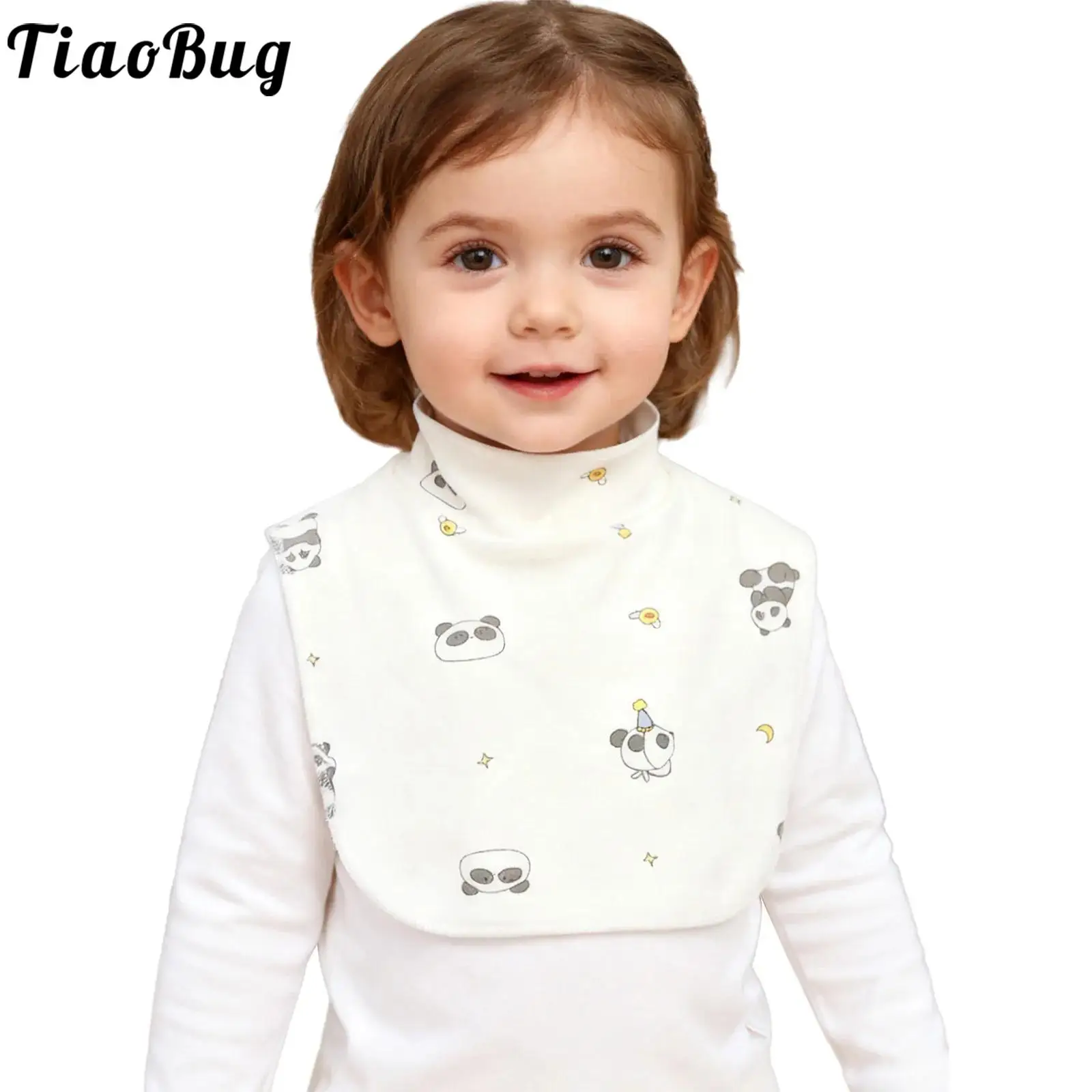 Kleinkind Baby Niedlich Bedruckte Lätzchen Dickey Frühling Herbst Warm Winddicht Mock Neck Abnehmbarer Schal Hals Abdeckung Kinder Spucktücher