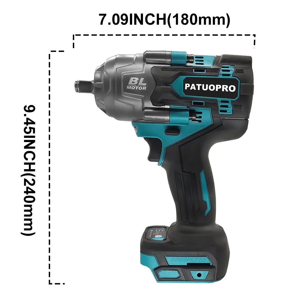 1/2 Inch Cordless Wrench 2200 N.m 6-Speed Brushless Electric Impact Wrench Car Trucks Repair Power Tools For Makita 18V Battery