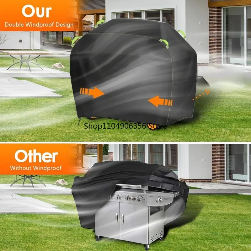 

for 210D Rainproof Outdoor BBQ Cover,Gas Dustproof Oxford Tent Barbecue Cover Waterproof Strips Grill Rack Protective Oven Hood