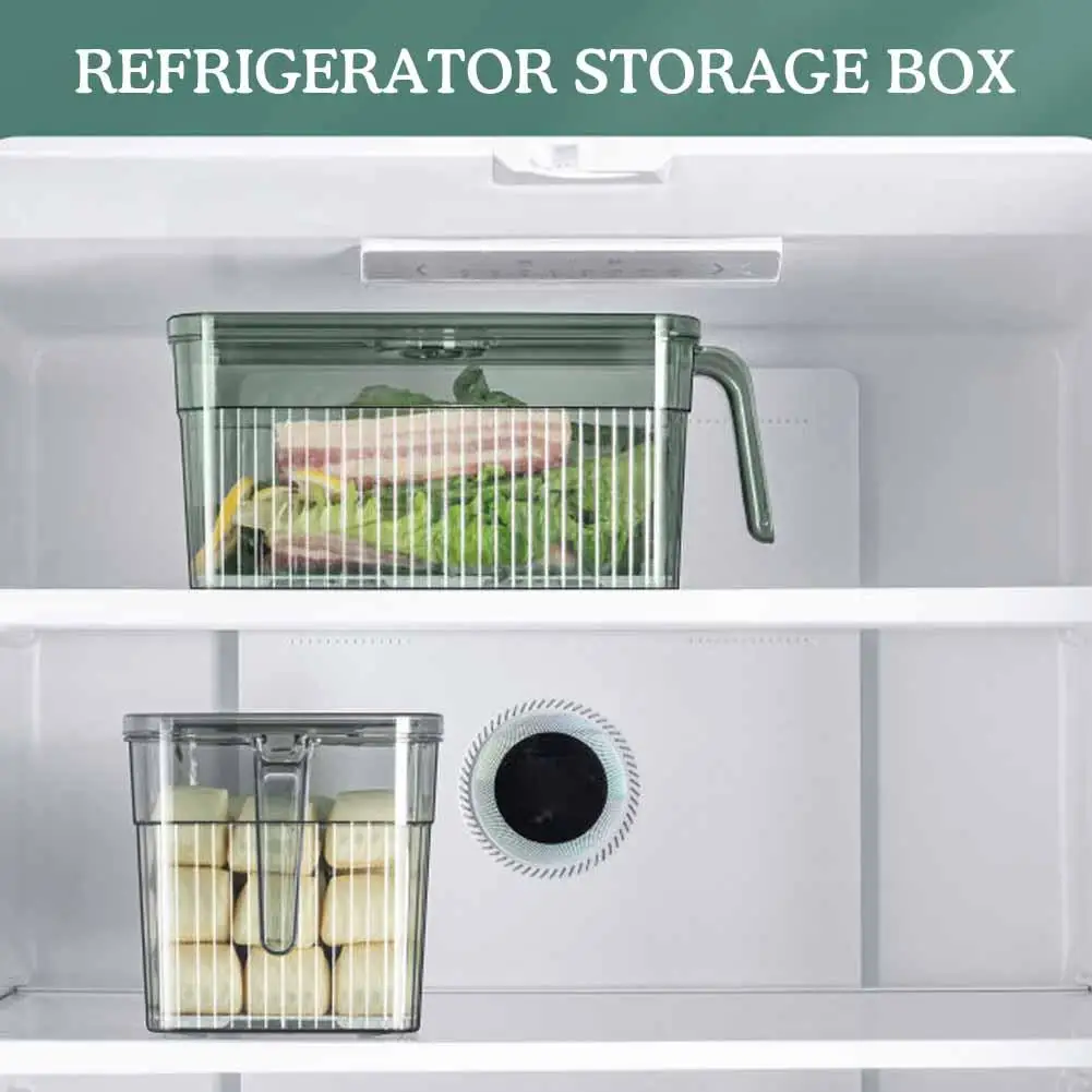 New Refrigerator Organizer Bin Food Fridge Storage Box Clear Fridge Containers Freezer Pantry Cabinet Kitchen Organizer