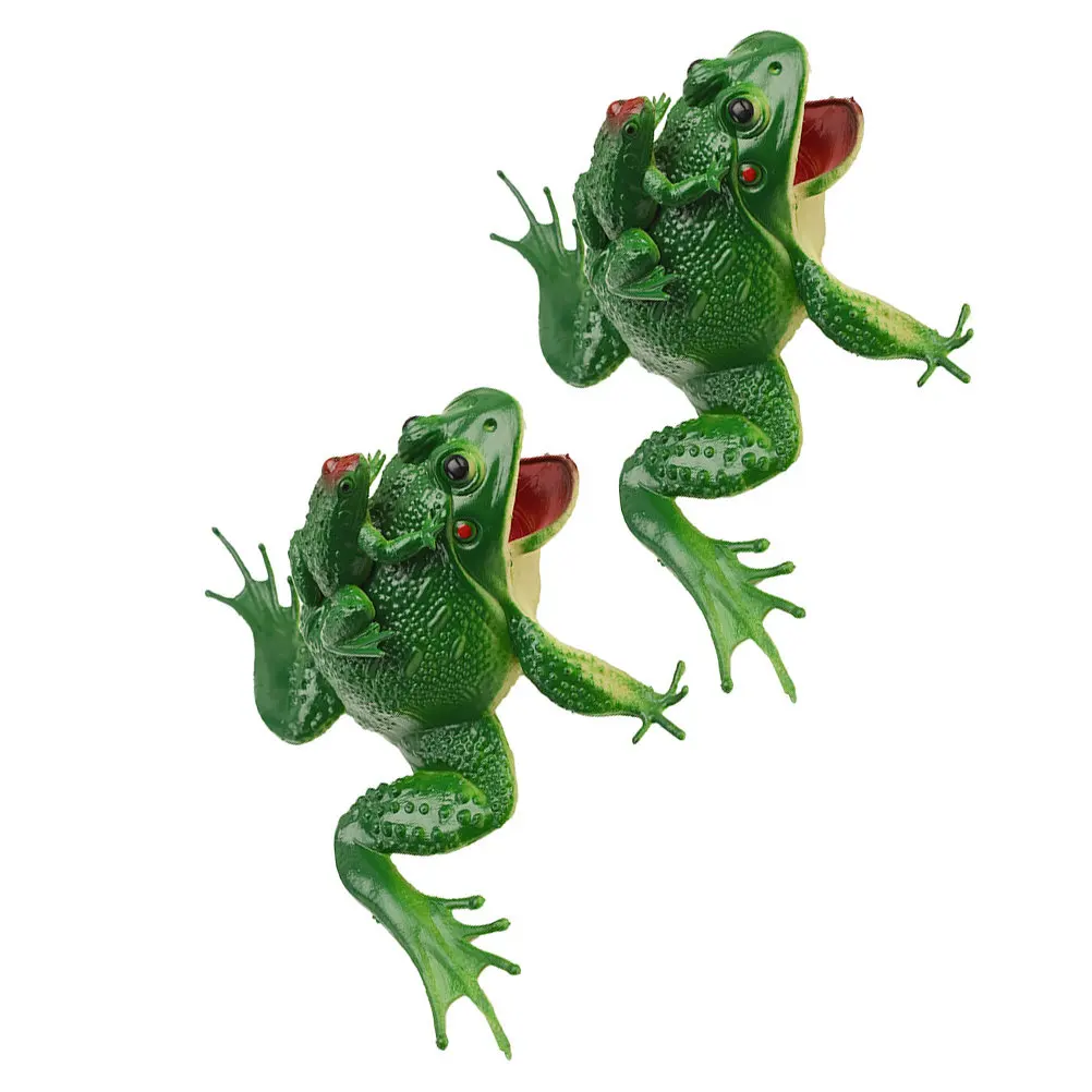 

2 шт. звуковые игрушки-лягушки зеленого цвета, имитация животных, для ванны, для детей, миниатюрные, забавные, издающие звуки, подарок, модель лягушки