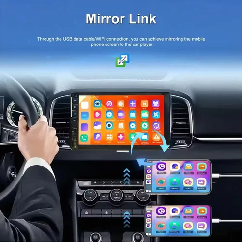 Imagen 2 del producto Estéreo para Auto HD de 7 Pulgadas, Reproductor MP5 Doble DIN, Mirror Link, USB/AUX, Radio FM, Controles en el Volante, Cámara de Reversa