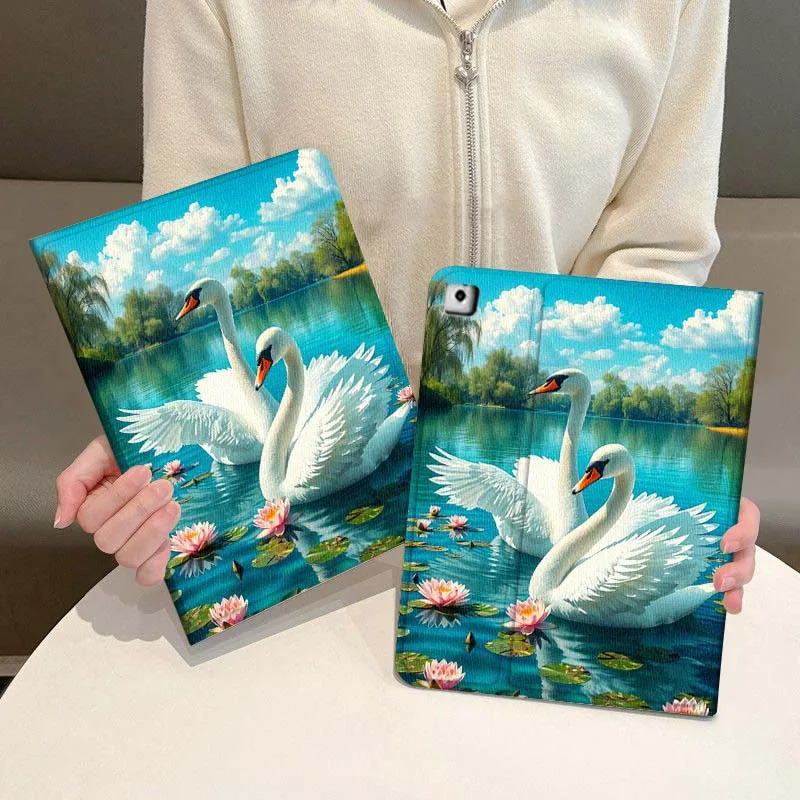 

Чехол для планшетов White Swan Lake Lotus для iPad Pro Air Mini 1 2 3 4 5 6 7 7th 8th 9th 10th 11th 10.2 9.7 10.5 10.9 11 2024 2025